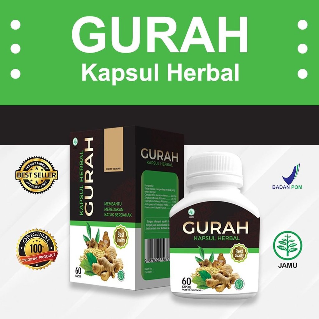 Jual Kapsul Herbal Gurah Obat Gurah Pernapasan 60 Kapsul Bpom Shopee