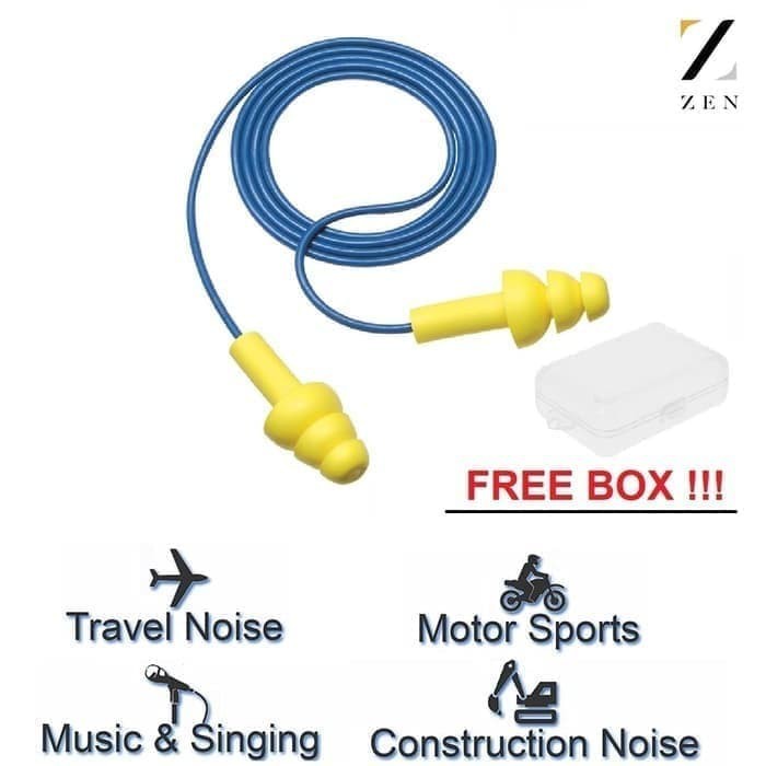 Jual Terlaris ZEN earplug ear plug silicone silikon corded ultra fit ...