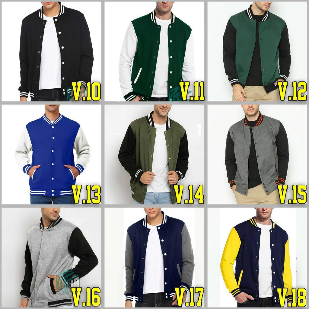 Jual Jaket Baseball Varsity bomber Kancing CUSTOM SABLON Pria Wanita ...
