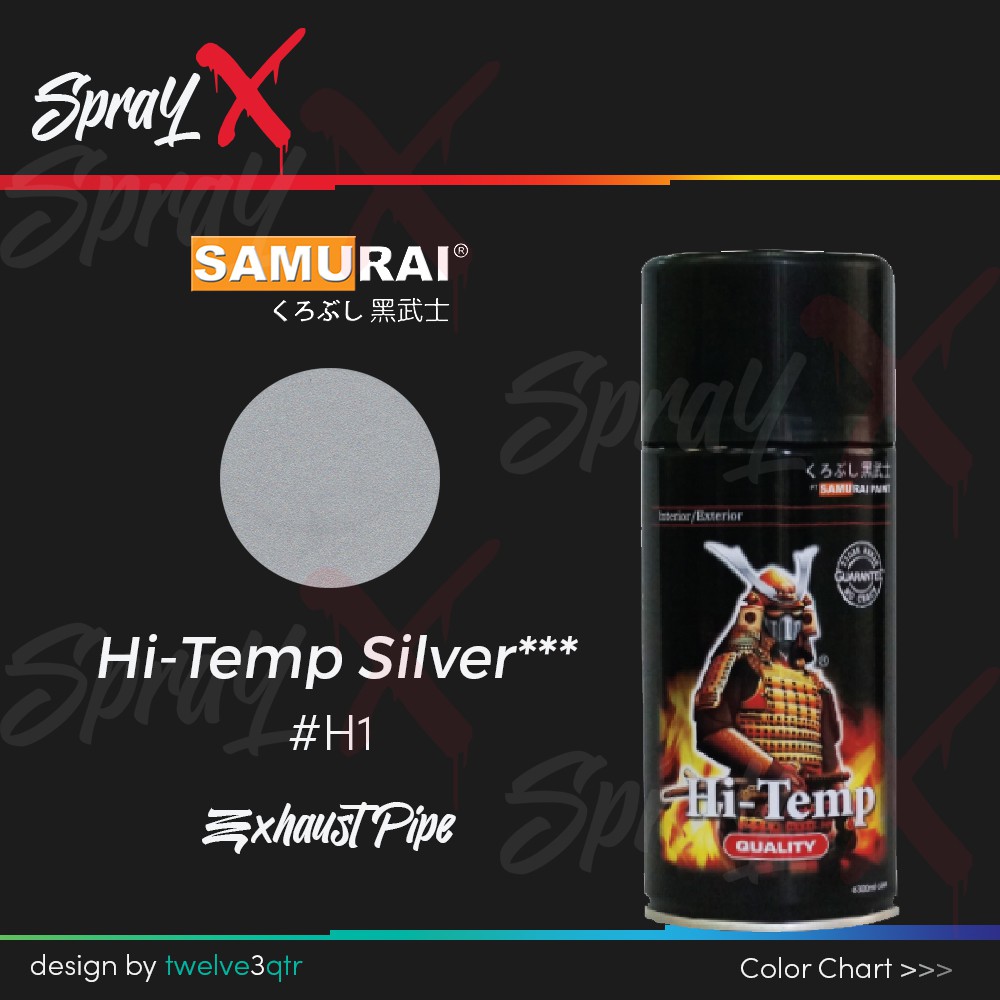 Jual SAMURAI PAINT EXHAUST PIPE HITEMP SILVER H1 / KNALPOT PERAK TAHAN
