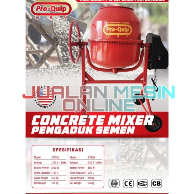 Jual Mesin Pengaduk Semen Molen Listrik Liter Pro Quip Ct Shopee Indonesia