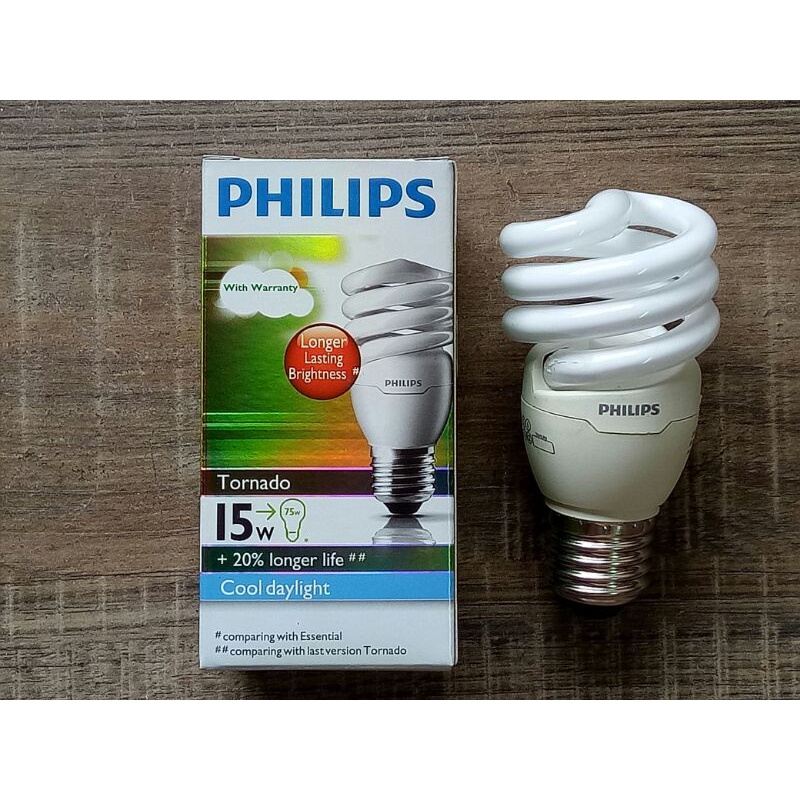 Jual Lampu Philips Tornado 15 Watt E27 Putih Cool Daylight Hemat Energi