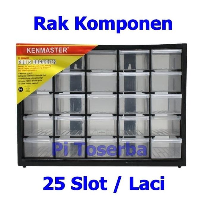 Jual ASLI Rak Kotak Drawer Komponen Elektro 25 Slot Laci Partisi Merek ...