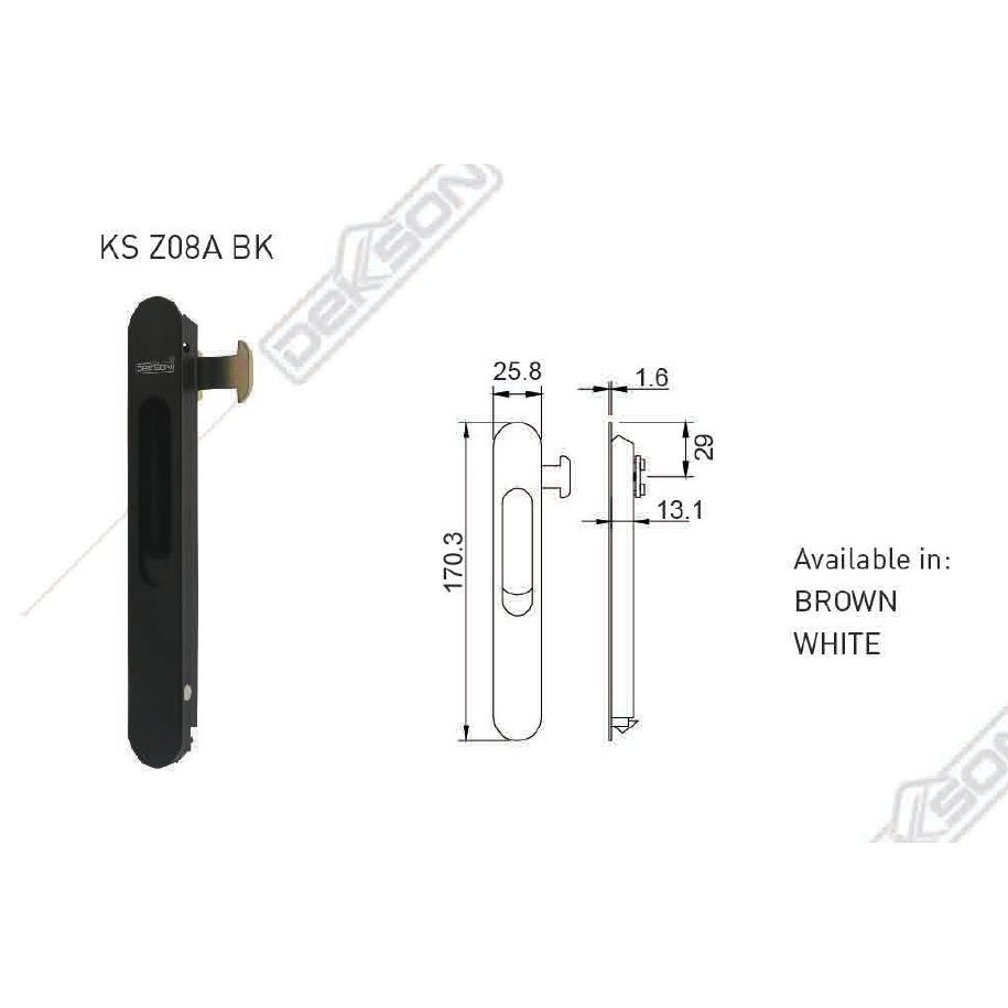 Jual Kunci Handle Jendela Sliding KS Z08A Dekkson Aluminium Window Lock ...
