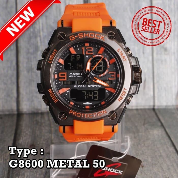 Jual JAM TANGAN PRIA G SHOCK G8600 METAL KEPALA BESI Shopee Indonesia