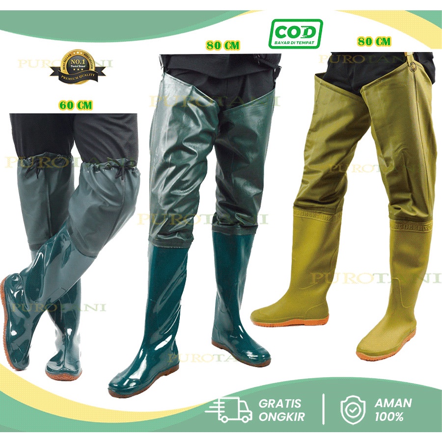 Jual sepatu boots pria karet panjang boot ke sawah ladang mancing ...
