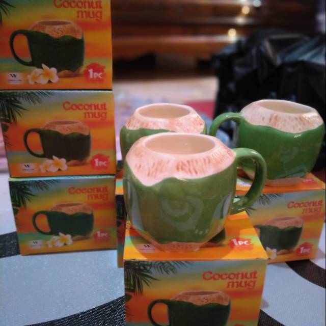 Jual Mug Kelapa Coconut Keramik 3d Cup Cangkir Gelas Kelapa Shopee Indonesia 3348