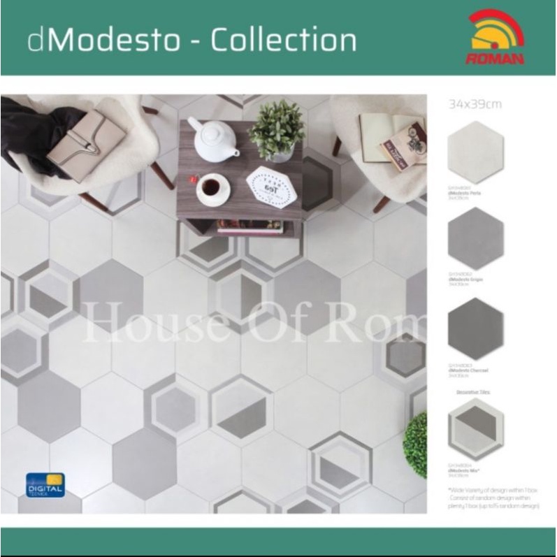 Jual Roman Keramik Hexagonal Dmodesto Series Keramik Lantai Kamar