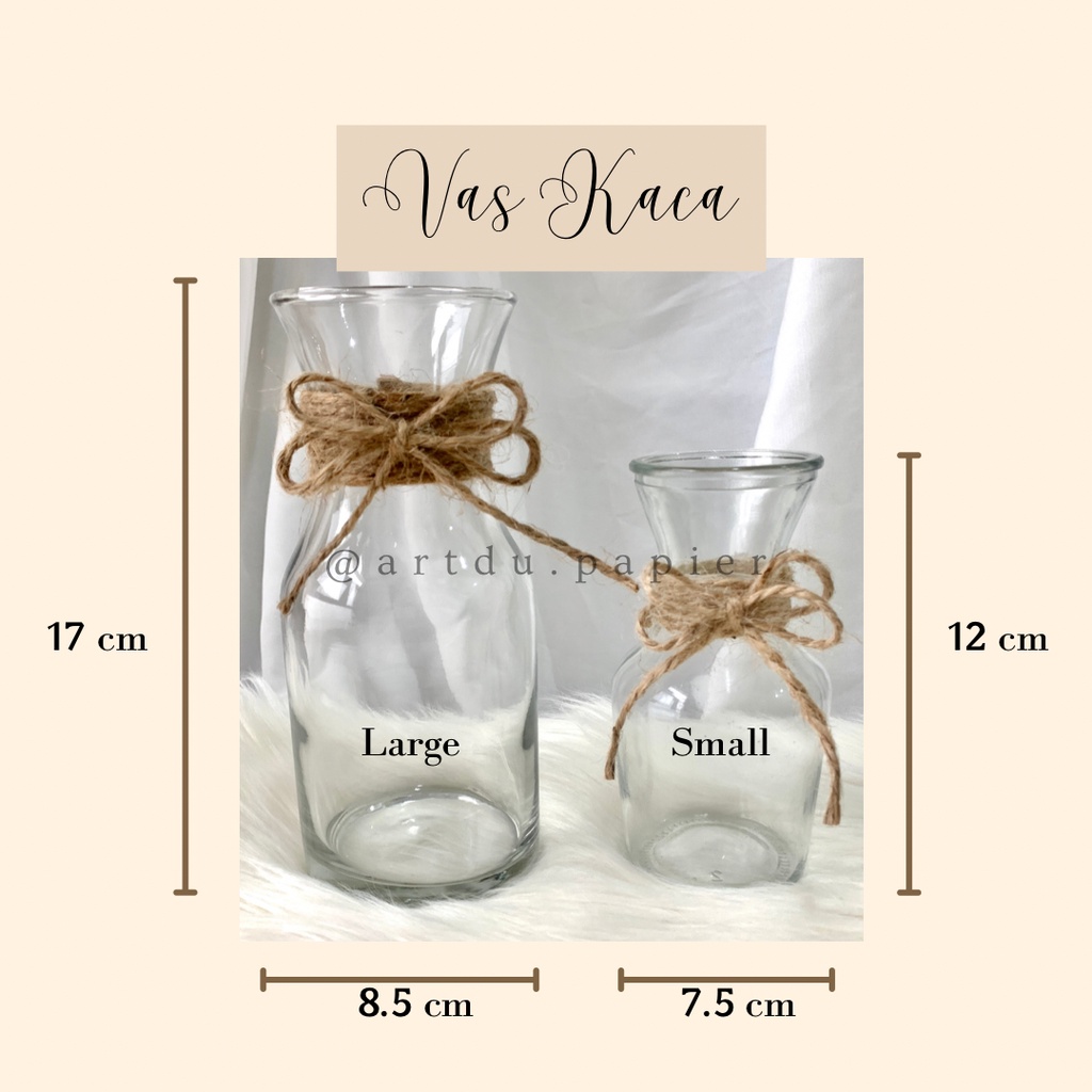 Jual Vas Bunga Kaca Bening Tali Rami Ructic Pitcher Dekorasi