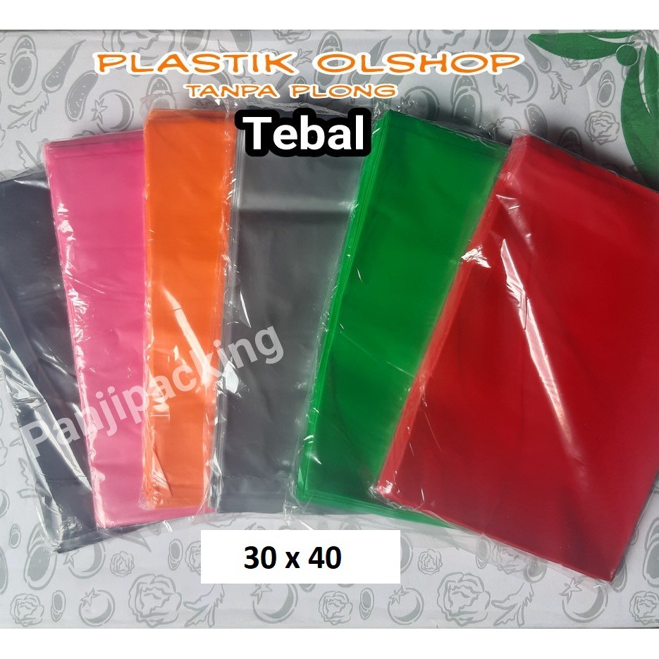 Jual Plastik Olshop 30x40 Tanpa Plong Packing Online Shop Hd Warna Tebal Orange Hitam Silver 2987