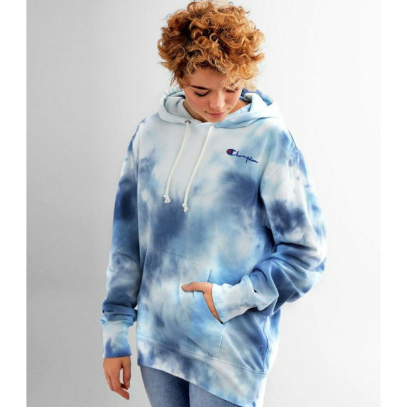 Champion blue clearance tie dye hoodie