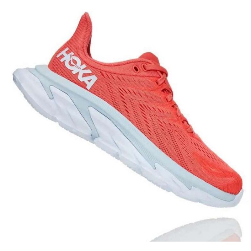 Jual SEPATU HOKA ONE ONE W CLIFTON EDGE WOMEN'S RUNNING SHOES HOT CORAL