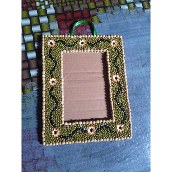 Jual Terbaru Bingkai Foto/pigura Kolase Kardus Dan Biji Bijian Ukuran