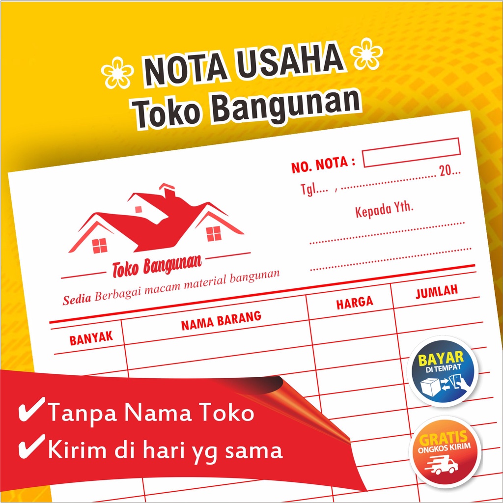 Jual Nota Kontan Toko Bangunan Isi 50 2 Rangkap Siap Kirim Shopee Indonesia 6089