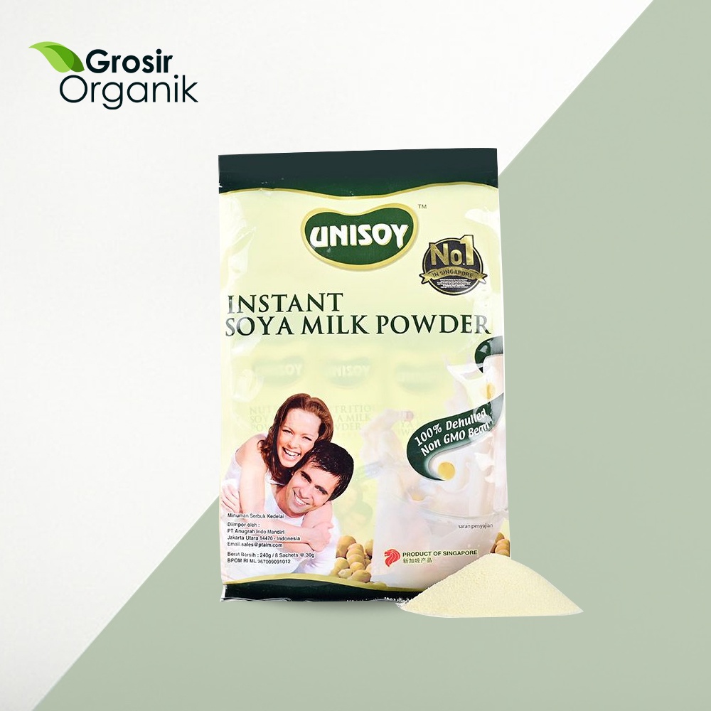 Jual Unisoy Organic Soy Milk Low Sugar 240 g (8 Sachets 30 g