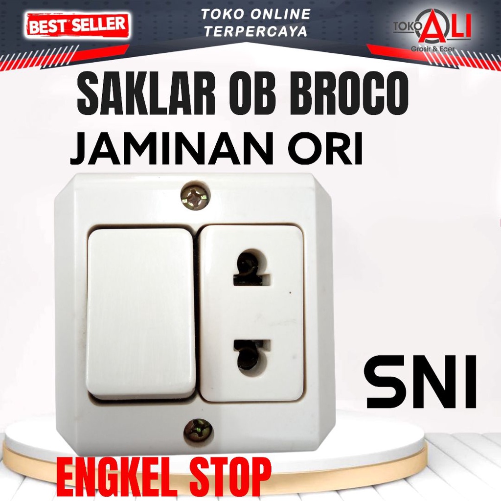 Jual BROCO OB Saklar Lampu Tempel on off Stop Plat Kuningan Original ...