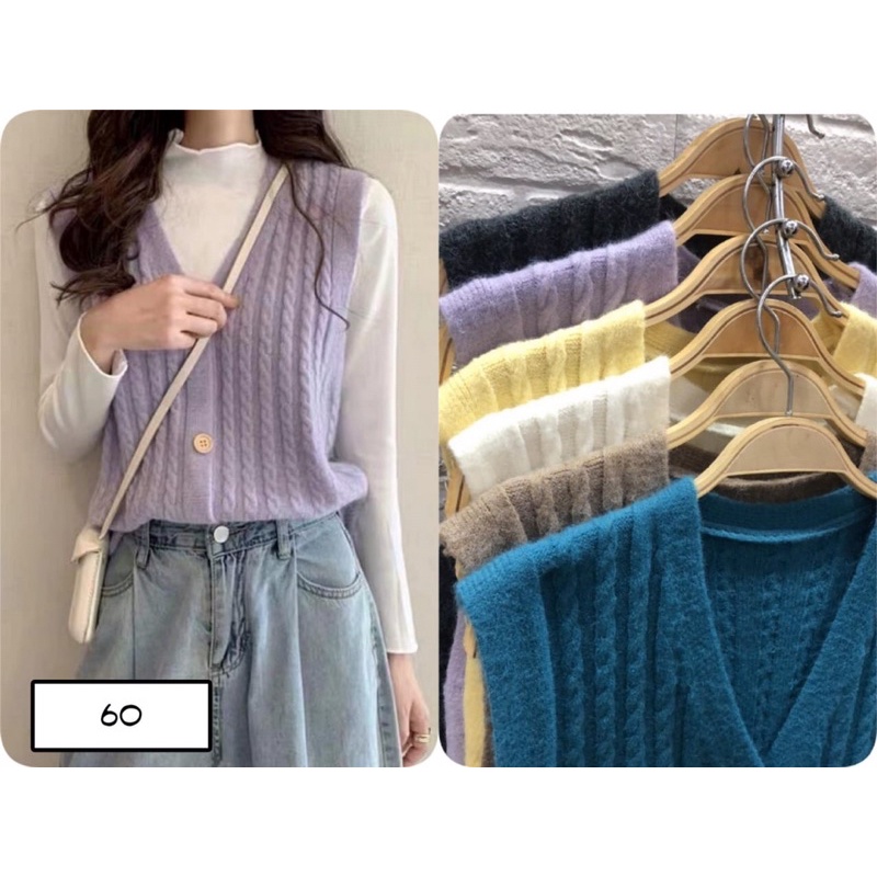 Jual button knit vest chain | Shopee Indonesia