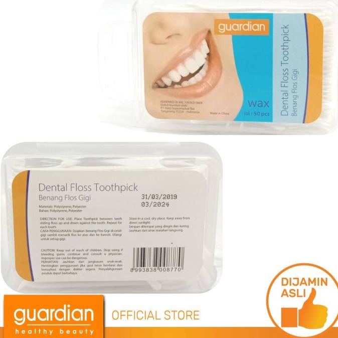 Jual Guardian Dental Floss Toothpick Wax 50 Pcs Berkualitas Shopee