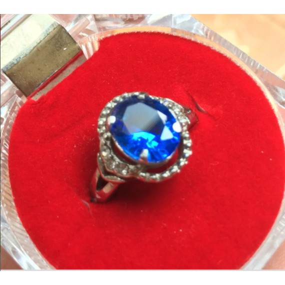 Jual Batu Akik King Safir Saphire Biru Cutting Oval Quartz Ring Wanita Hq Shopee Indonesia 7162