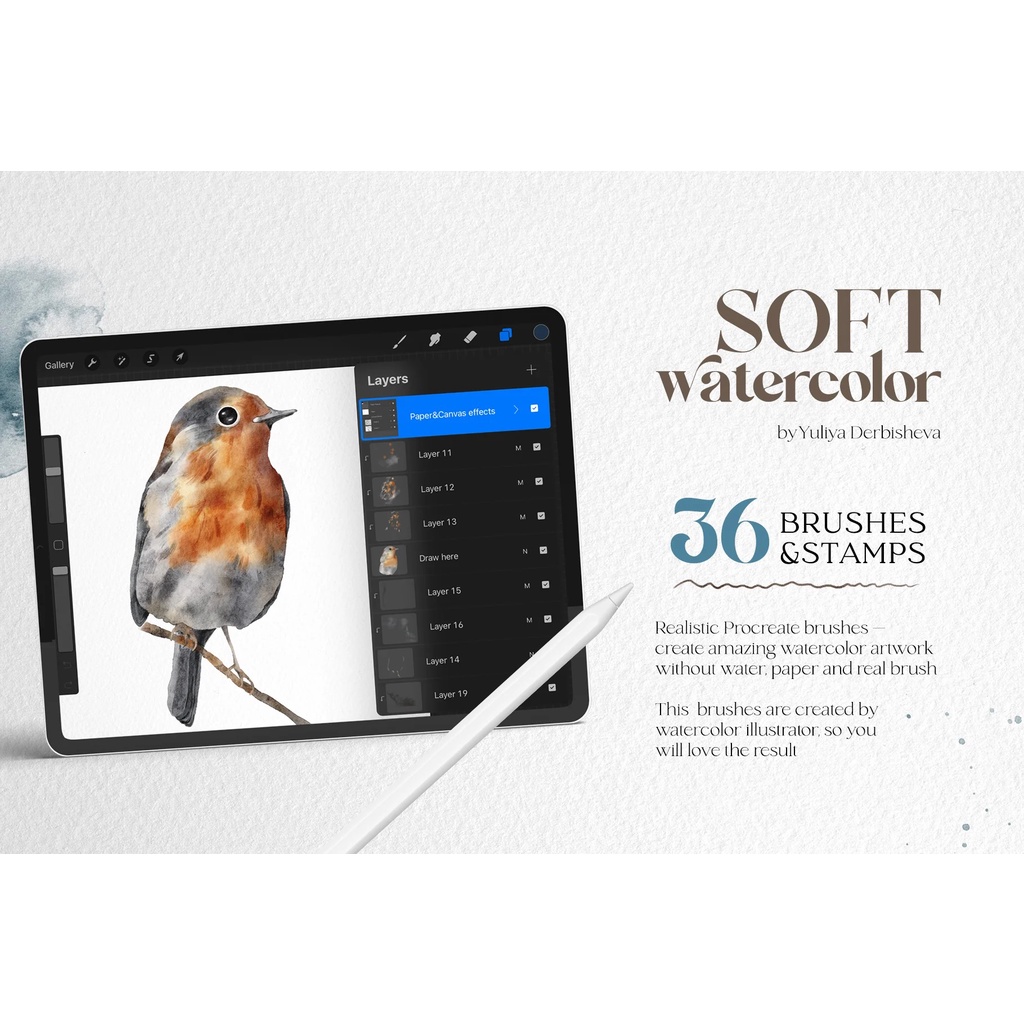 Jual Procreate Brush - Soft Watercolor Procreate Brushes | Shopee Indonesia