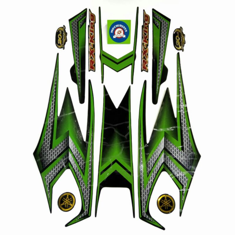 Jual STRIPING RX KING 2004 SE WARNA HIJAU SATU SET EMBLEM RX KING DAN ...