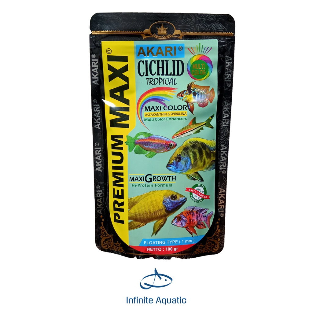 Jual Pelet Ikan Akari Premium Maxi Cichlid Tropical 100 Gr Shopee