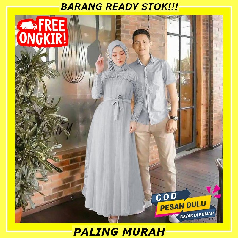 Jual Baju Pasangan Muslim Couple Dress Kemeja Couple Dress Lengan Panjang Keluarga Dress Dan 