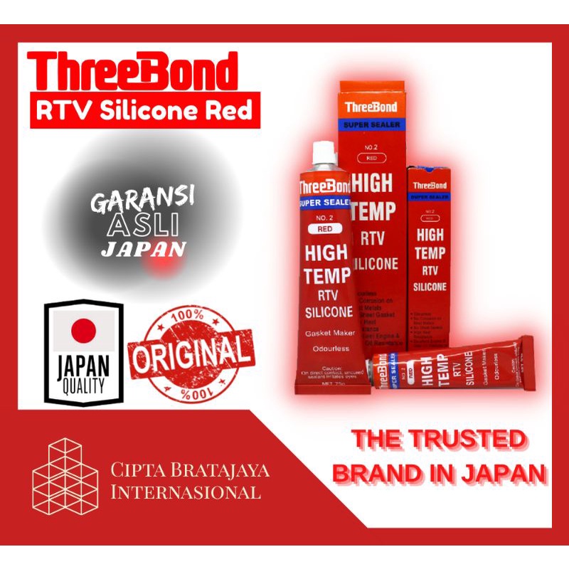 Jual Lem Packing RTV Silicone Red Kualitas Jepang 75gr - Threebond ...