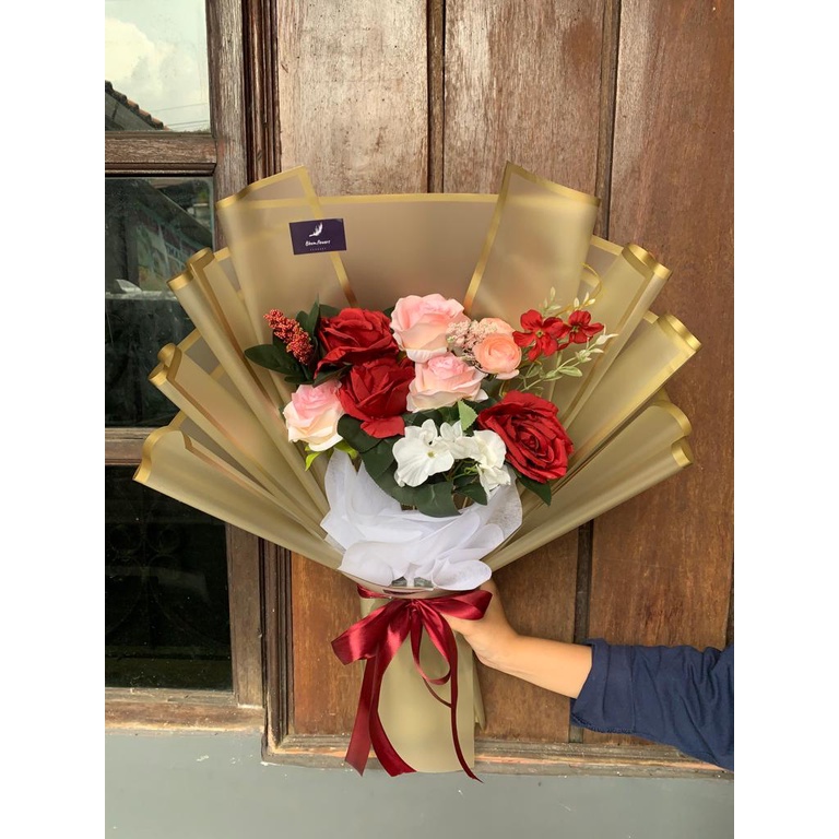 Jual Buket Bunga Palsu Flowers Bouquet Artificial Shopee Indonesia