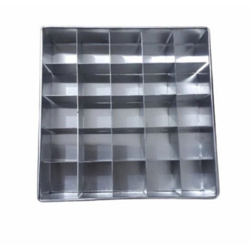 Jual Loyang Brownies Sekat 20x20 / Loyang Sekat 25 Lubang Bahan