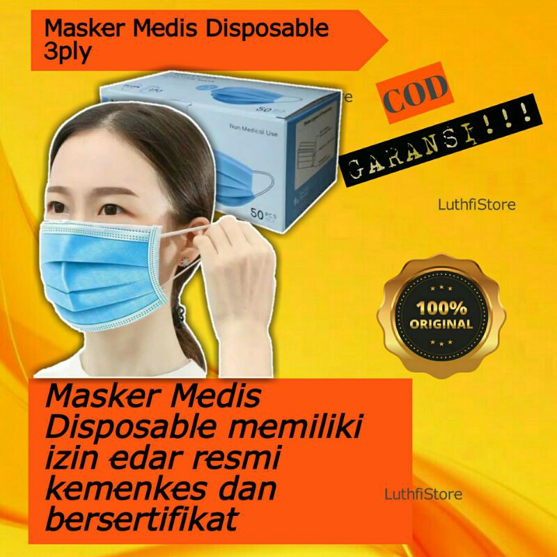 Jual Masker 3 Ply 3ply Disposable Masker 3 Lapis Masker Medis Kesehatan ...