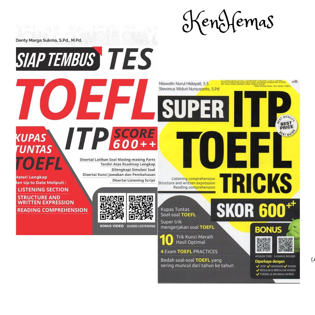 Jual BUKU TES TOEFL : SIAP TEMBUS TES TOEFL ITP SCORE 600+++ & SUPER ...