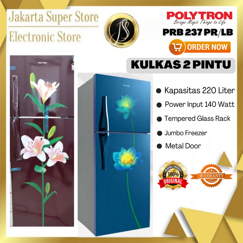 Jual Kulkas Polytron Prb Pr Lb Lemari Es Pintu Shopee Indonesia