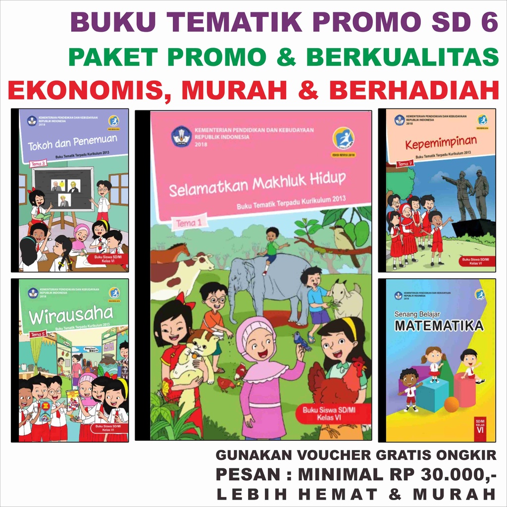 Jual BUKU TEMATIK SD Kelas 6 BUKU TEKS PROMO TEMA 1 2 3 4 5 6 7 8 9 PAI ...
