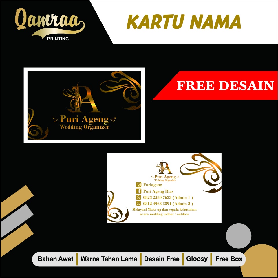 Jual Kartu Nama I 1 Muka I 2 Muka I Free Desain I Free Box Cetak