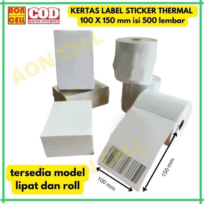 Jual Label Thermal Sticker Kertas Resi 100 x 150 100x150 Roll Barcode ...
