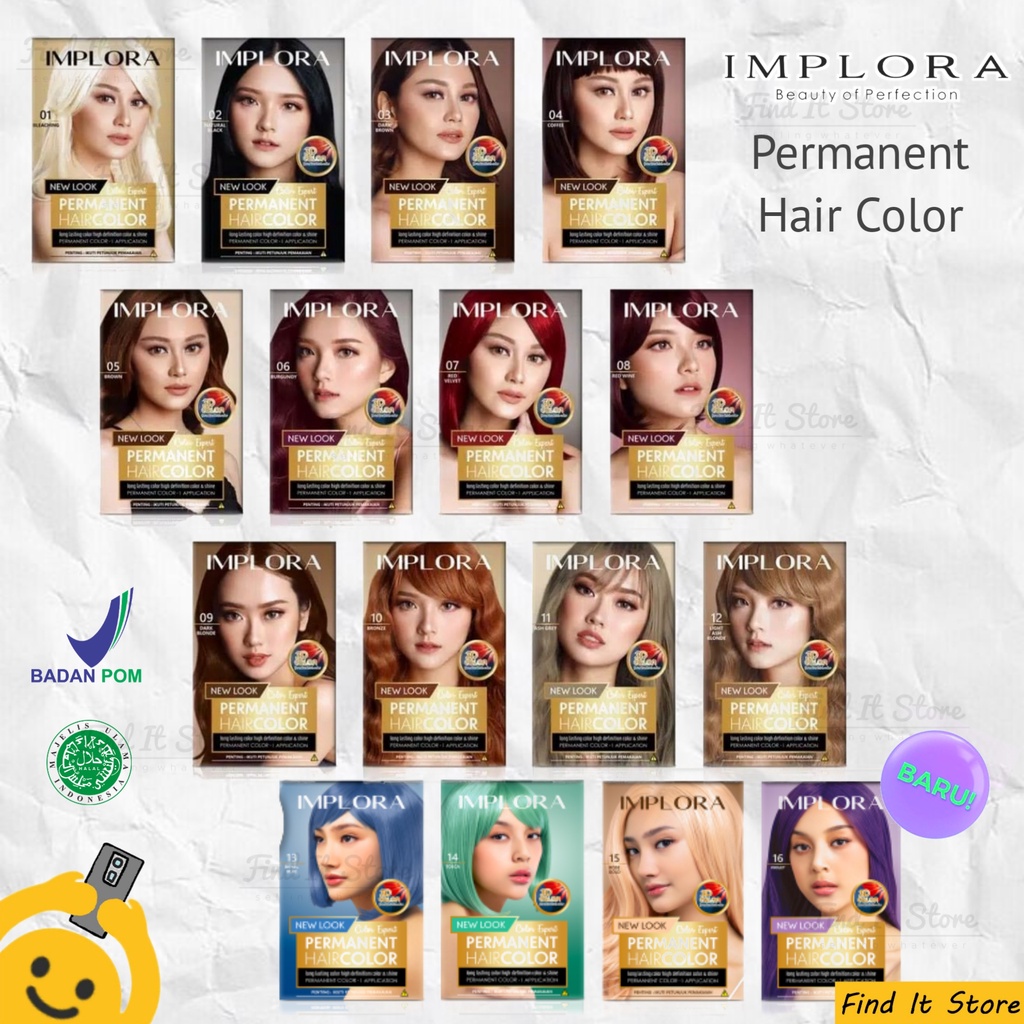 Jual Implora Permanent Hair Color | Cat / Pewarna Rambut | BPOM ...