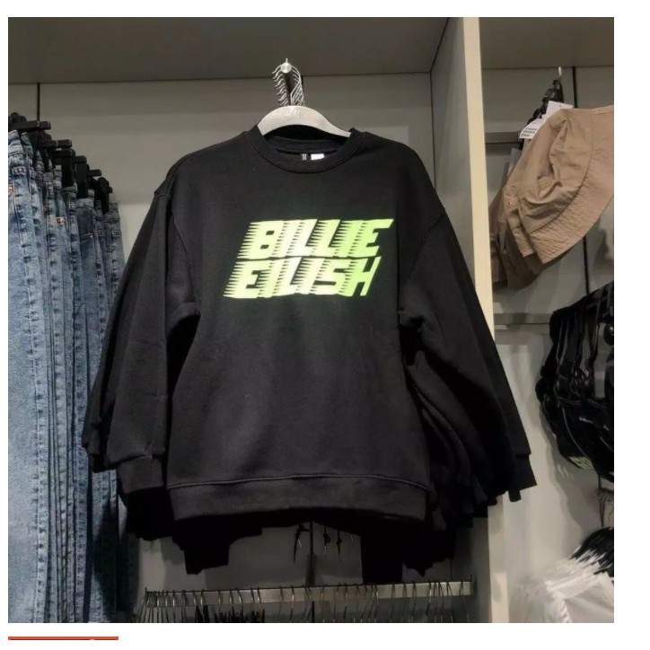 Jual SWEATER UNISEX TEXT BILLIE EILISH TEBAL PREMIUM TERBARU