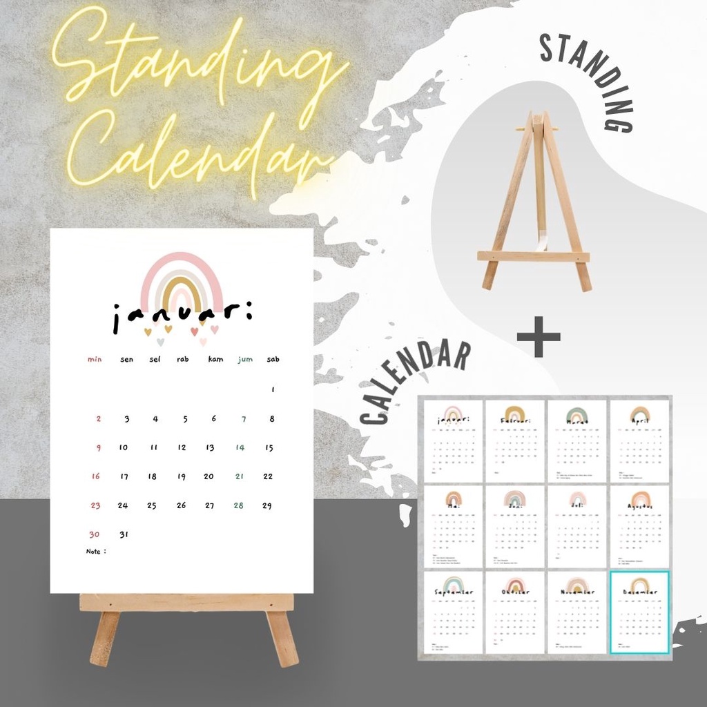 Jual Kalender Aesthetic 2025 - Kalender Meja 2025 - Kalender 2025 ...