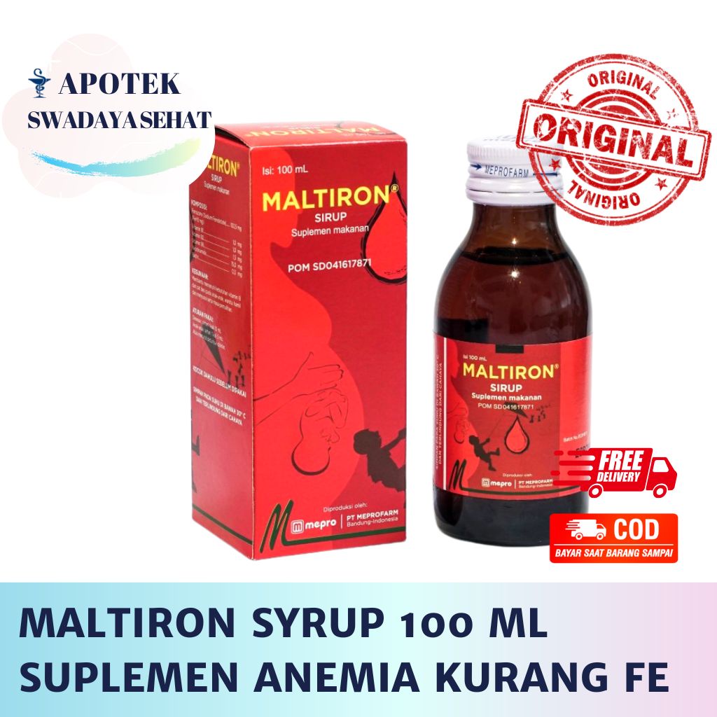 Jual MALTIRON SYRUP 100 ML - Obat Anemia Kekurangan Fe Zat Besi Kurang