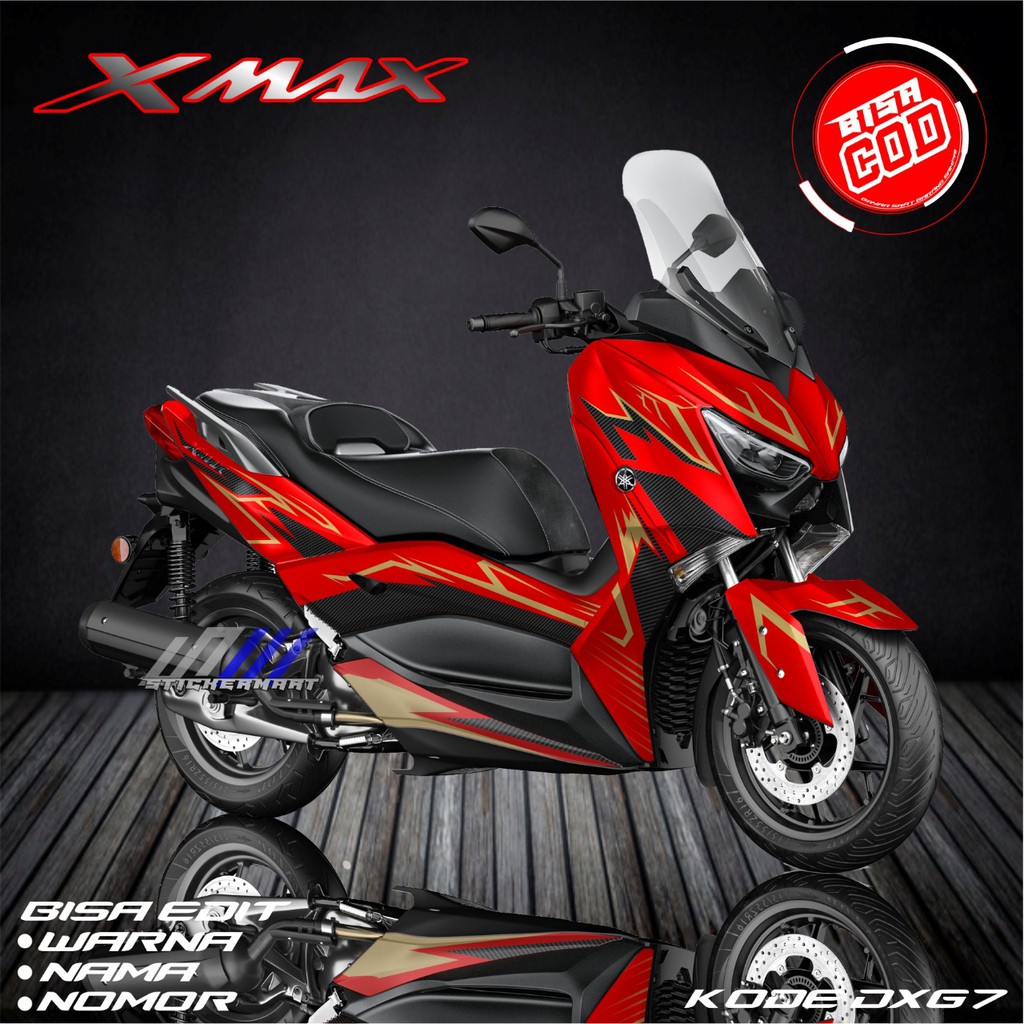 Jual Sticker decal full body Yamaha Xmax grafis simpel merah | Shopee ...