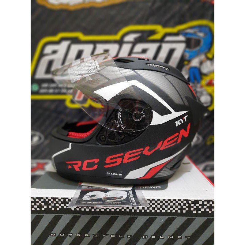 Jual Helm Kyt Rc Seven Motif Black Matt Red Original Helm Touring