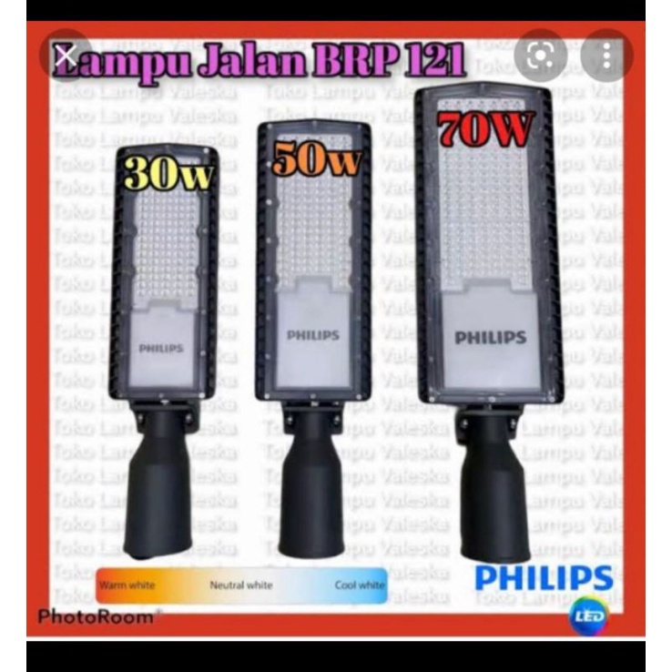 Jual lampu jalan led pju led philips brp121 30w 70w 50w brp 12130 70 50
