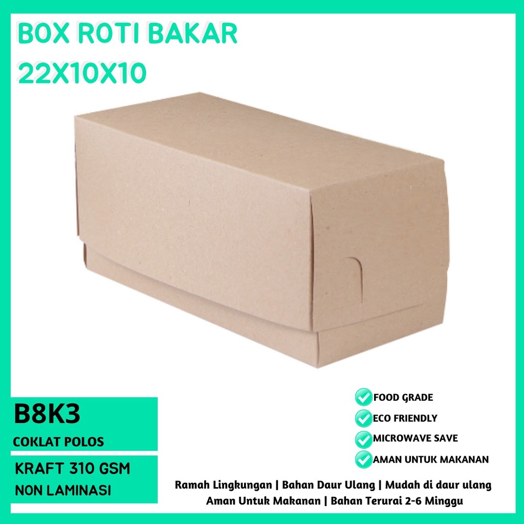 Jual Box Roti Bakar Dus Roti Bakar Dus 22x10 (B8K3-Non Laminasi ...
