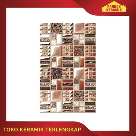 Keramik Dinding Massimo 25x40 Tanzania Beige Motif Logam