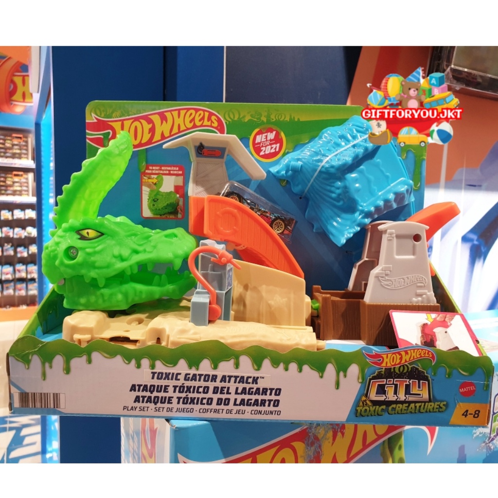 Jual Hot Wheels City Mainan Mobil Toxic Gator Garage Attack