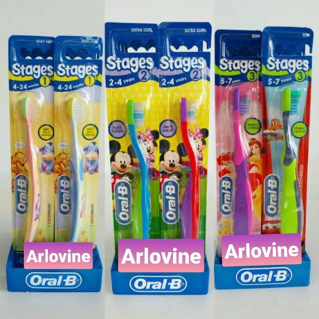 Jual Sikat Gigi Oral B Stage 1-2-3 / Sikat Gigi Bayi Dan Anak Oral-B ...