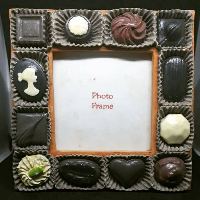 Jual Frame Foto Motif Coklat 3D Bentuk Hati dan Segiempat/Photo Frame ...