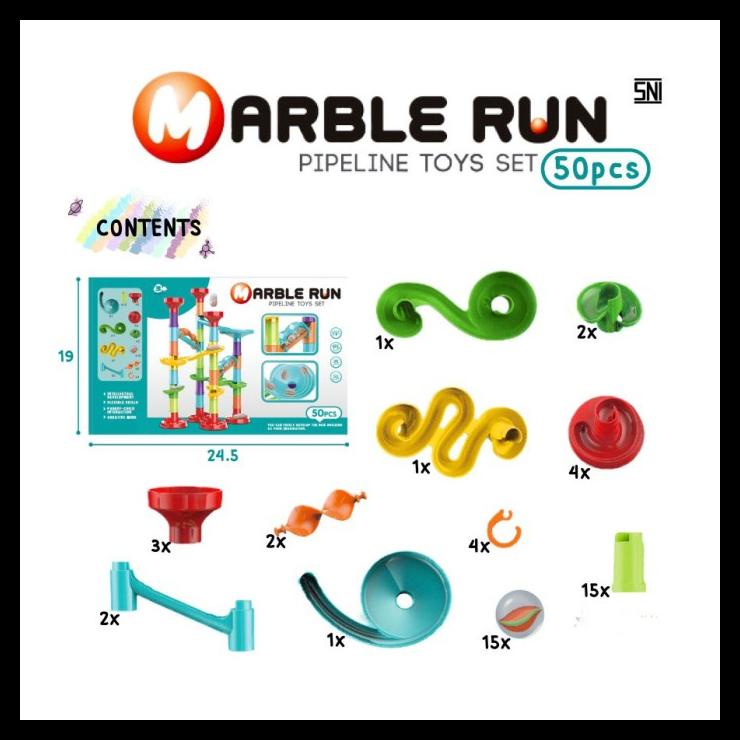 Jual NEW!! Mainan Anak Marble Run Pipa Pipeline Toys Set Bola Kelereng