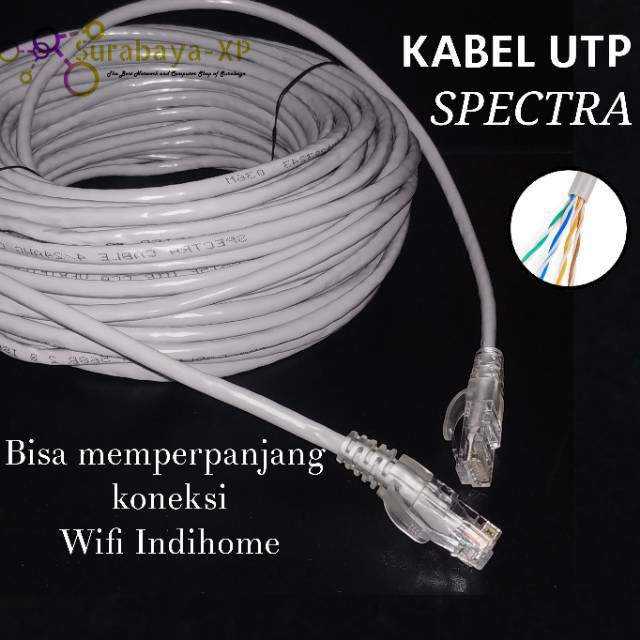 Jual Kabel LAN 20 Meter 20M 20 M 20Meter cat5e UTP SPC RJ45 Siap Pakai ...